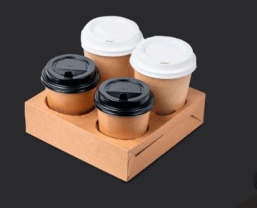 Держатель для стаканов OSQ Cupholder family 180х180х50 крафт 25/250  Держатель для стаканов OSQ Cupholder family 180х180х50 крафт 25/250