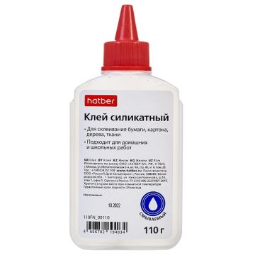 Клей канцелярский силикатный 110гр Хатбер 1/50