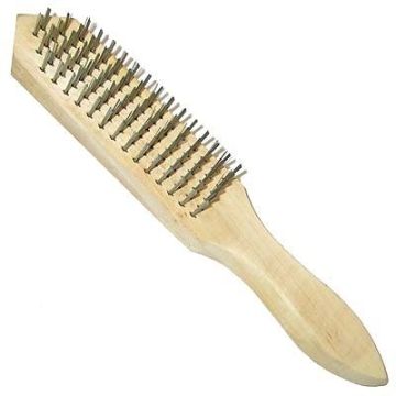 Щетка по металлу с деревянной ручкой 6-ти рядная