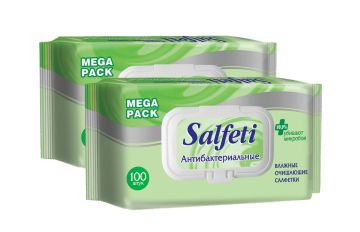 Салфетки влажные Salfeti Антибактериальные mega pack с клапаном (100) 1/16 Салфетки влажные Salfeti Антибактериальные mega pack с клапаном (100) 1/16