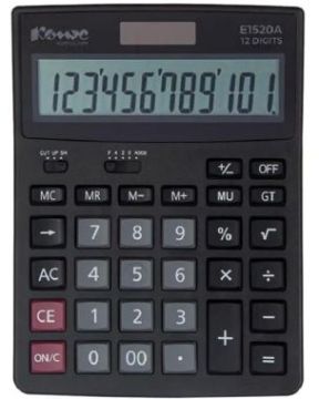 Калькулятор настольный Комус Е1520А 12 разрядов двойное питание 183x135мм 1/10/40