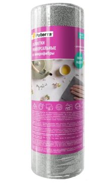 Салфетки микрофибра рулон (25х25) 20шт серая 180 г/м2 Paterra 1/12