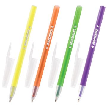 Ручка шариковая масляная синяя 1мм линия 0,5мм безоп.корпус ассорти ЮНЛАНДИЯ НЕОН 1/48