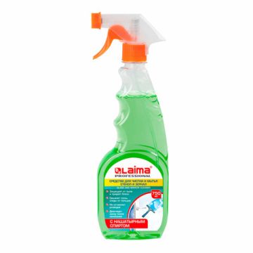 Средство для мытья стекол и зеркал 750мл триггер с нашатырным спиртом ЛАЙМА 1/12
