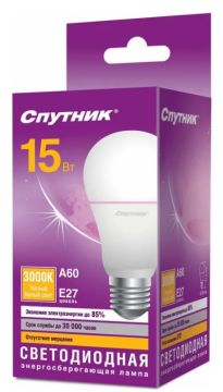 Лампа светодиодная A60 10W 4000K Е27 230V Спутник 1/10/100 Лампа светодиодная A60 10W 4000K Е27 230V Спутник 1/10/100