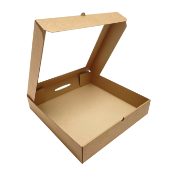 Коробка с окном 250х250х65мм микрогофрокартон бурая 1/50