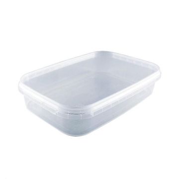 Крышка прямоугольная прозрачная 0,5л (124х38) Перинт 300/300