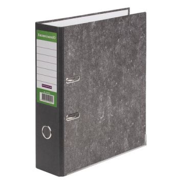 Папка-регистратор А4 80мм БИЗНЕСМЕНЮ с мраморным покрытием с уголком черный усиленный корешок 1/20