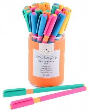 Ручка шариковая масляная синяя 0,5мм LOREX NEON Slim Soft 1/24 Ручка шариковая масляная синяя 0,5мм LOREX NEON Slim Soft 1/24