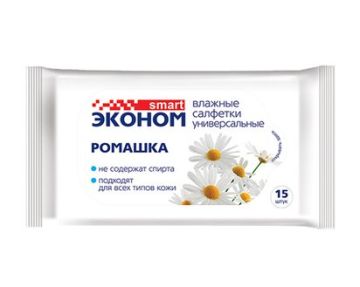 Салфетки влажные Эконом Smart Ромашка (15) 1/108 Салфетки влажные Эконом Smart Ромашка (15) 1/108