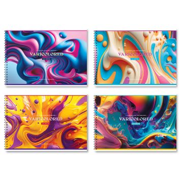 Альбом для рисования 24л А4 гребень обложка картон BG Радужные краски 1/4/40