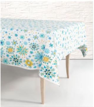 НГ Скатерть120х180см Снежинки 1/50