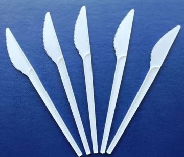 Одноразовый Нож пластиковый 155мм белый Квант Эко Кристалл 100/2000  (Под заказ)