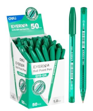 Ручка шариковая зеленая узел 1мм Deli EQ19-GN 1/50 Ручка шариковая зеленая узел 1мм Deli EQ19-GN 1/50