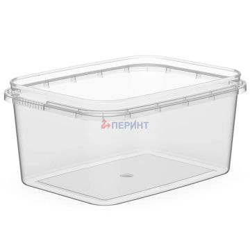 Банка прямоугольная 0,4л 91/К б/кр прозрачная Перинт (крышка 429378) 1000/500