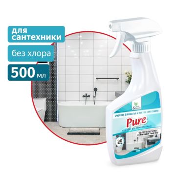 Средство жидкое 500л чистящее для сантехники с триггером Pure Clean&Green 1/12