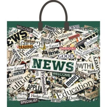 Пакет с пластмассовыми ручками (34х37)-80 Новости 10/100