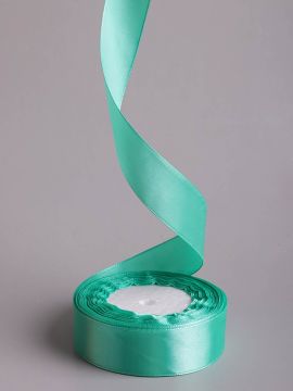 Лента атласная 25мм 25м нефритовый 1/5