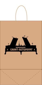 Пакет бумажный крафт с кручеными ручками 220х120х250 Экокрафт Санкт-Петербург 300/300