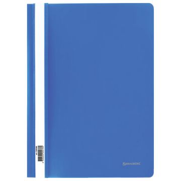 Папка скоросшиватель с прозр верхн лист BRAUBERG А4 голубой 1/25