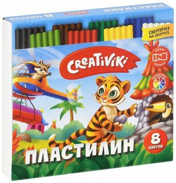 Пластилин 08цв 120г классический Creativiki 1/48