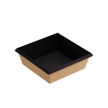 Контейнер салатник 550мл 130х130х45мм OneClick ламин внутри черн 1EA (крышка 458011, 458061) 50/400