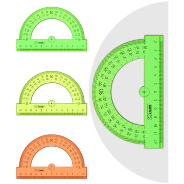 Транспортир 12см 180 градусов пластик ТР34 1/20