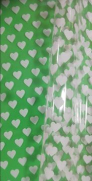 Ролик 70см х8м пленка полипропилен с рисунком Сердца15 белые 1/10