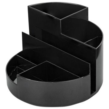 Подставка-органайзер 130х130х90мм 6 отделений черная ROUND Brauberg 1/8