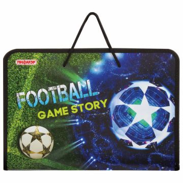 Папка для тетрадей А4 пластик, молния вокруг, с ручками Game Story ПИФАГОР 1/50