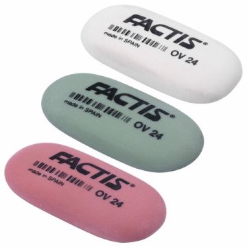 Ластик 49х24х9мм синтетический каучук овальная мягкая FACTIS OV 24 (Испания) 1/24