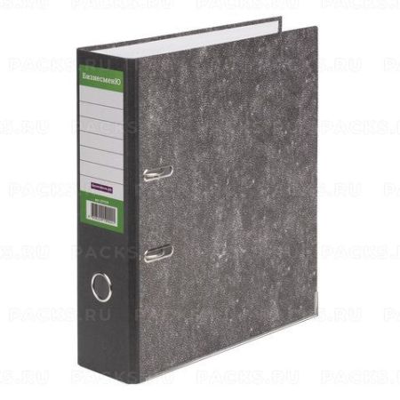 Папка-регистратор А4 80мм БИЗНЕСМЕНЮ с мраморным покрытием с уголком черный усиленный корешок 1/20