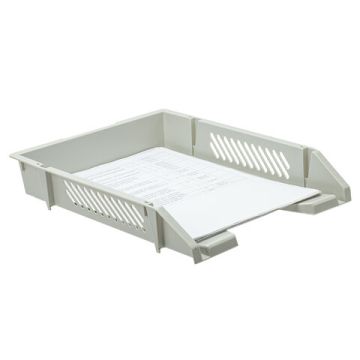Лоток горизонтальный для бумаг 343х262х58мм серый BRAUBERG Office-Expert 1/20 (клиент)