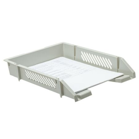 Лоток горизонтальный для бумаг 343х262х58мм серый BRAUBERG Office-Expert 1/20 (клиент)