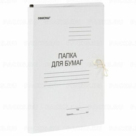 Папка для бумаг на завязках картон до 200л 280г/кв м Офисмаг 1/200