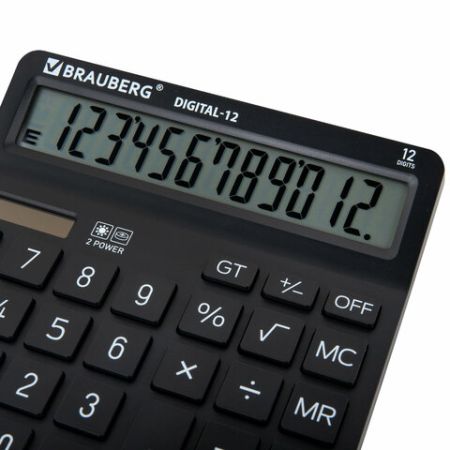 Калькулятор настольный BRAUBERG DIGITAL-12-BK (151х152 мм) 12 разр дв питание черный 1/20 (Клиент)