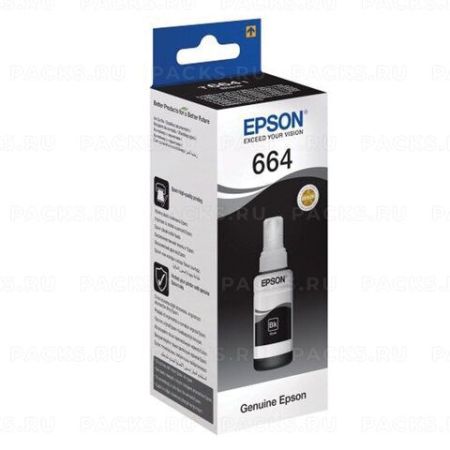 Чернила EPSON 664 (T6641) для СНПЧ Epson L100/L110/L200/L210/L300/L456/L550 черные 70мл 