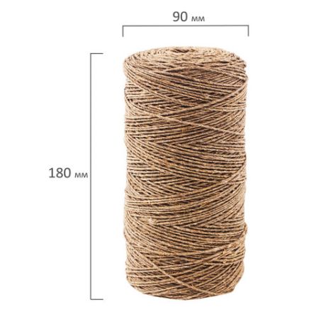 Шпагат льняной банк. BRAUBERG, диаметр1,5 мм, длина 400 м,линейная плотность 1250 текс 1/40 (клиент)