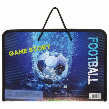 Папка для тетрадей А4 пластик, молния вокруг, с ручками Game Story ПИФАГОР 1/50