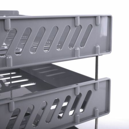 Лоток горизонтальный для бумаг 335х232х246мм (3шт) серый BRAUBERG FILE 1/5 (Клиент)