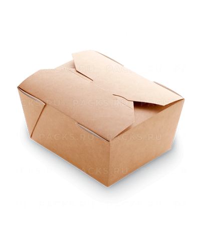 Контейнер бумажный 600мл 130х105х64мм крафт Fold Box OSQ 50/450