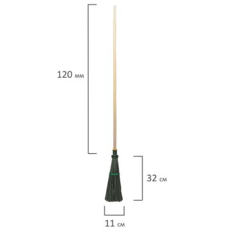 Метла синтетическая круглая 32х11см с череноком 120см еврорезьба LAIMA 1/10 (клиент)