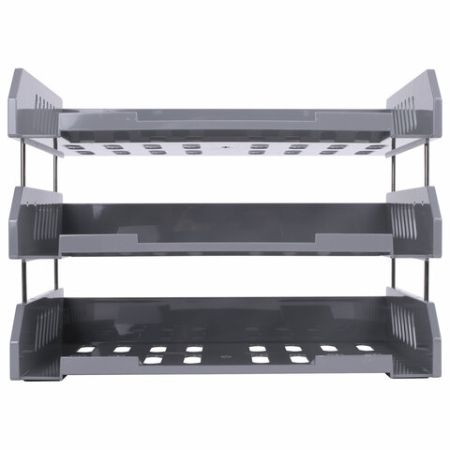 Лоток горизонтальный для бумаг 335х232х246мм (3шт) серый BRAUBERG FILE 1/5 (Клиент)