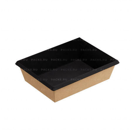 Контейнер салатник 500мл 120х160х45мм OneClick ламин внутри черн 1EA (крышка 457966, 457965) 50/400