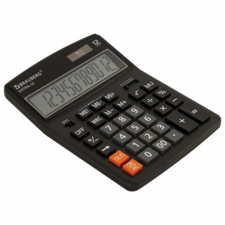 Калькулятор настольный BRAUBERG EXTRA-12-BK (206x155мм) 12 разрядов двойное питание 1/20