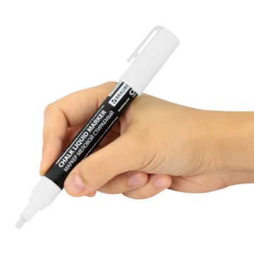 Маркер меловой белый 3мм стираемый BRAUBERG CHALK 1/10 (Клиент)