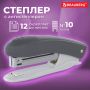 Степлер №10 до 12л цельнометаллический механизм серый BRAUBERG 1/12