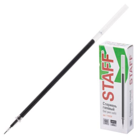 Стержень гелевый STAFF, 135 мм, игольчатый пишущий узел 0,5 мм, линия 0,35 мм, черный 1/5
