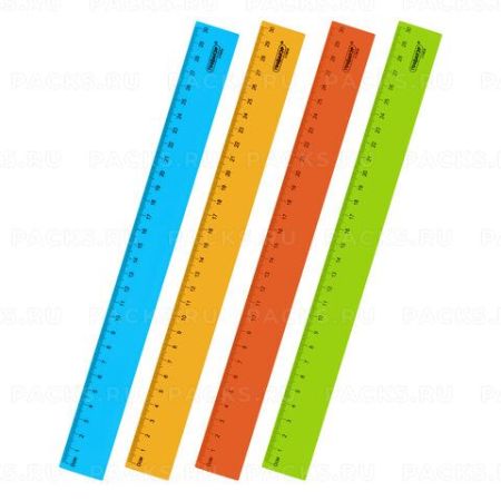 Линейка 30см пластиковая неоновая ассорти ПИФАГОР 1/20/960