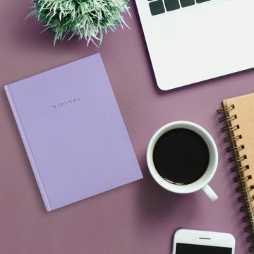 Блокнот 80л А6 110х147мм клетка твердый переплет сиреневый BRAUBERG Minimal 1/20